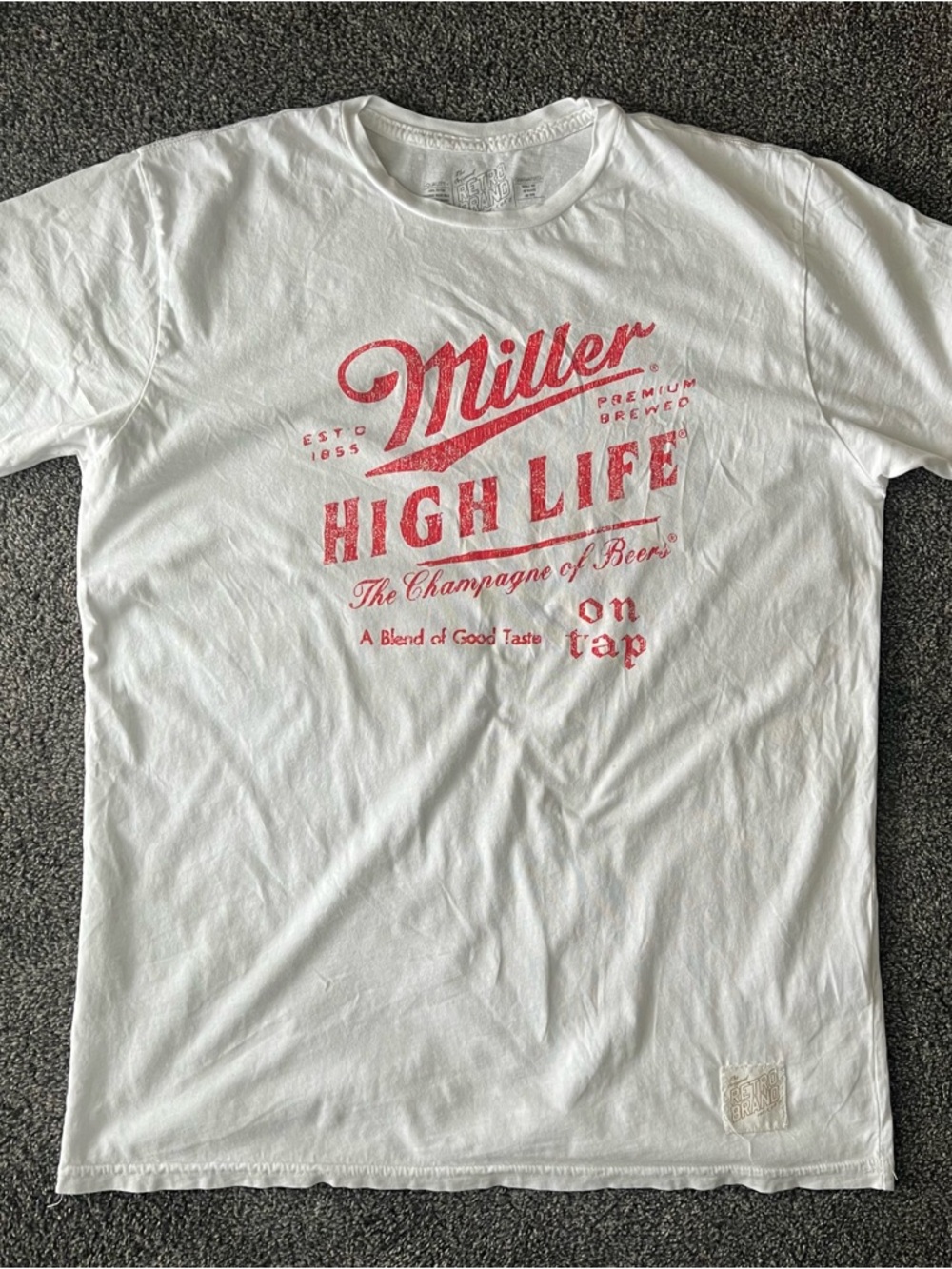 Miller High Life White Short Sleeve Graphic Tee for Men